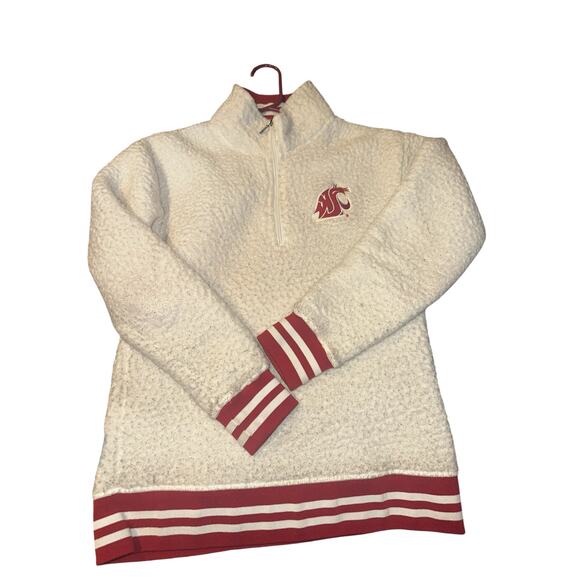 Washington State Cougars Boxercraft Sherpa Quarter-Zip Pullover Jacket Sz XS - Picture 1 of 6